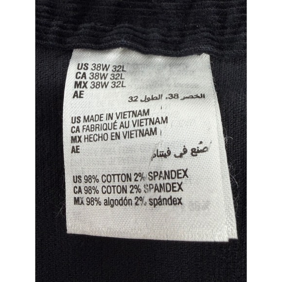 Alfani Men's Black Corduroy Pants 38x31 Slim Straight Stretch 5-Pocket FA22 - Picture 5 of 6